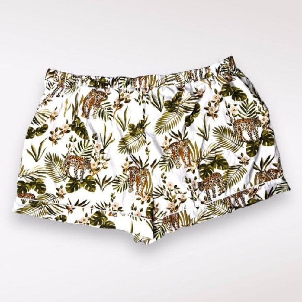 CYNTHIA ROWLEY Comfy Sleepwear Pajama Shorts -  Tropical Jungle, Size M